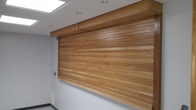 Timber roller shutter