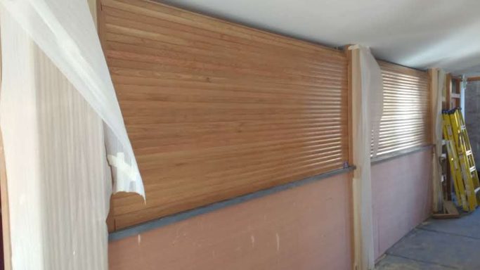 Oak roller shutters